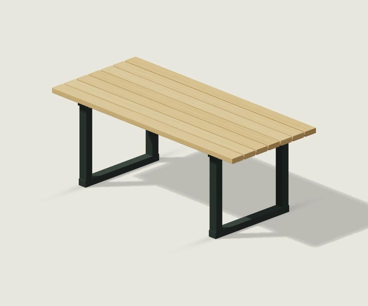 Lauko valgomojo stalas, 3D vizualizacija